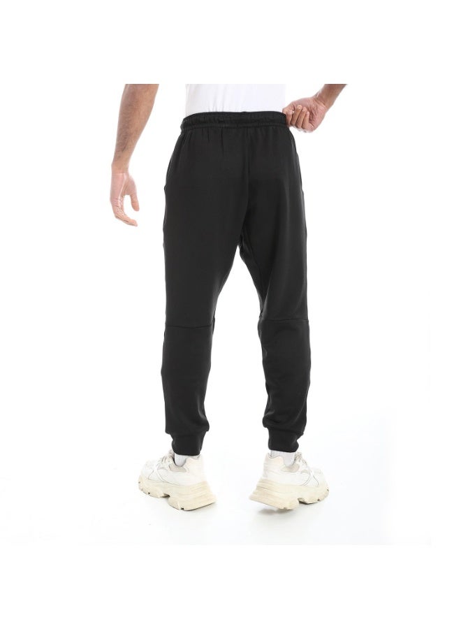 PAVONE Men's Black Sweatpants - Elastic Waistband with Drawstring & Pockets - Comfortable Slim Fit Sports Pants for Gym, Training & Casual Wear - Image 3