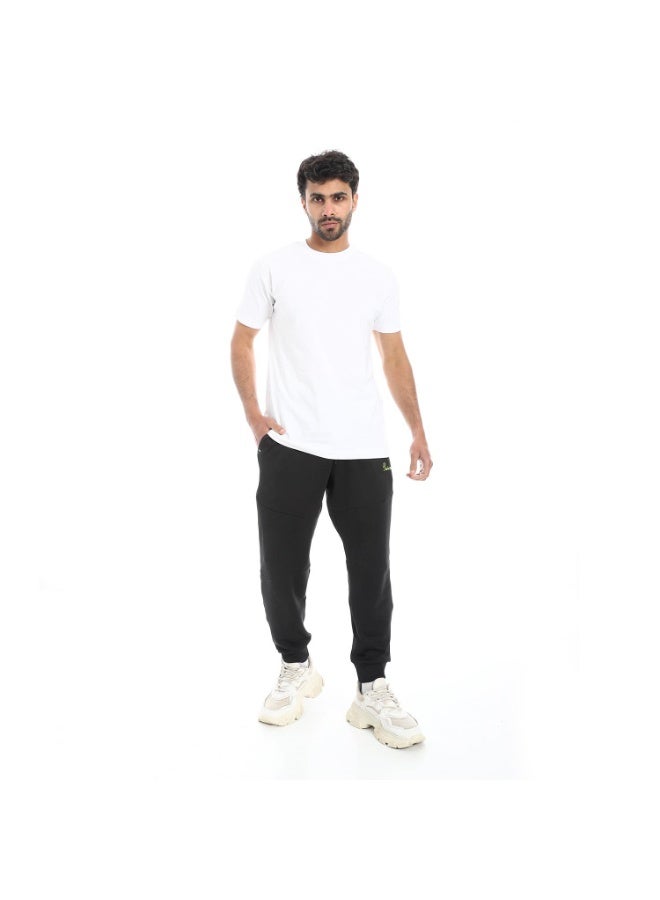 PAVONE Men's Black Sweatpants - Elastic Waistband with Drawstring & Pockets - Comfortable Slim Fit Sports Pants for Gym, Training & Casual Wear - Image 5