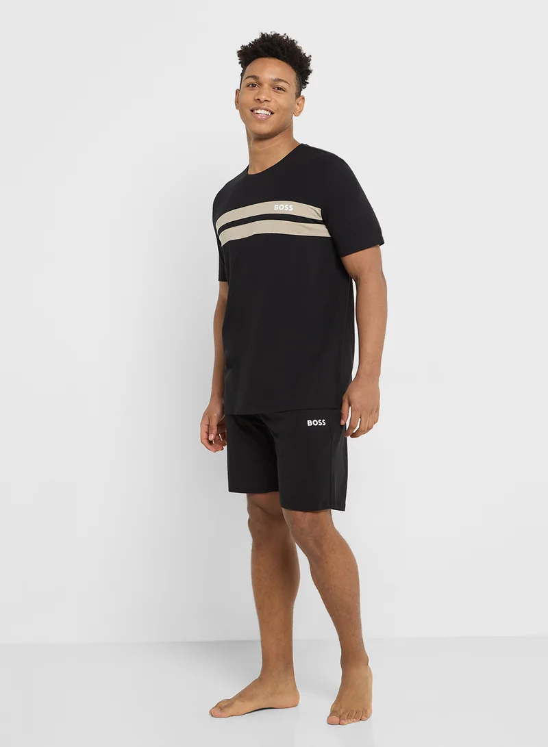 BOSS Logo Crew Neck T-Shirt And Shorts Set