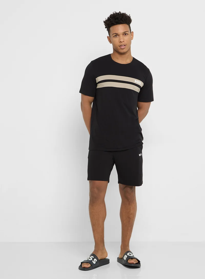 BOSS Logo Crew Neck T-Shirt And Shorts Set