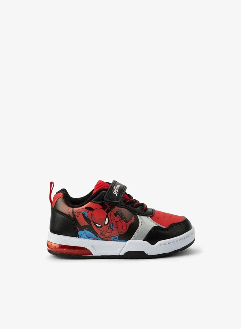 Marvel BLACK Boys Spider-Man Print Light-Up Ankle School Sneakers for Men | Best Price UAE