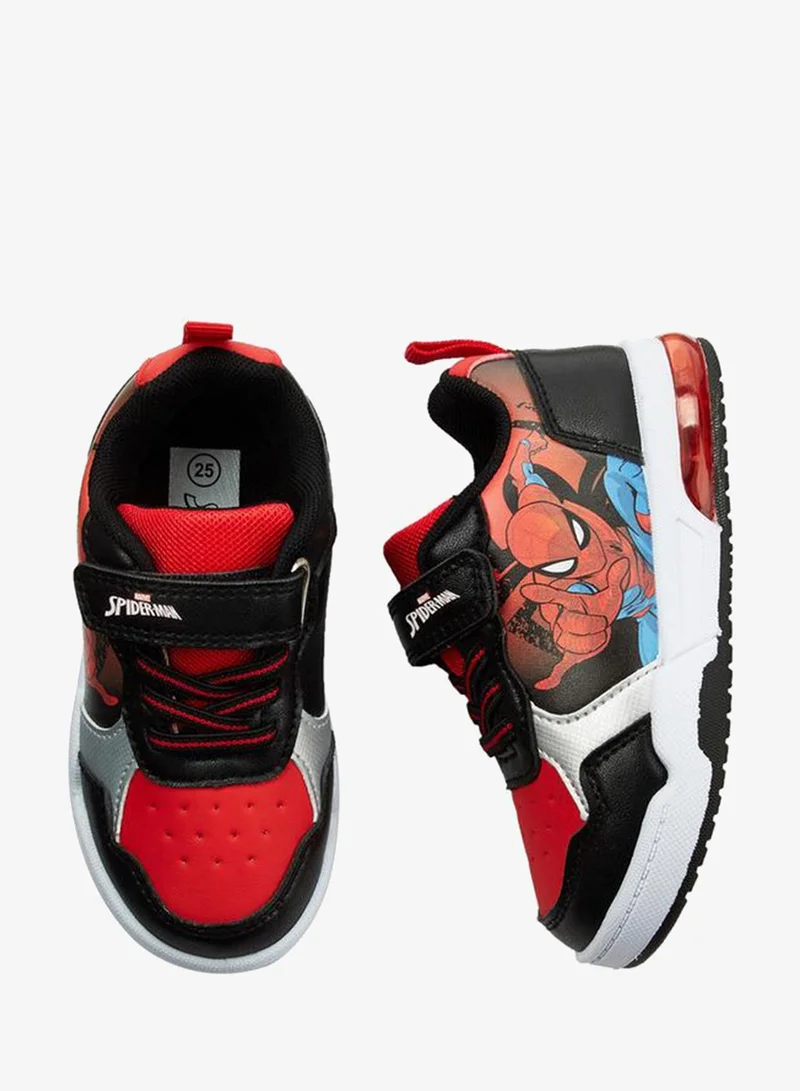 Marvel BLACK Boys Spider-Man Print Light-Up Ankle School Sneakers for Men | Best Price UAE