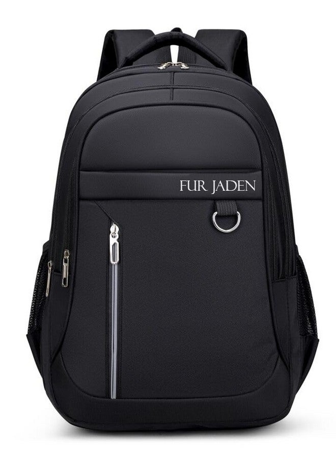 FUR JADEN 35L Travel Professional Backpack with 15.6 Inch Laptop Compartment I 3 Large Compartments I Organizer Pockets I For Men Women Boys Girls I School and College Bagpack (Black) - Image 2