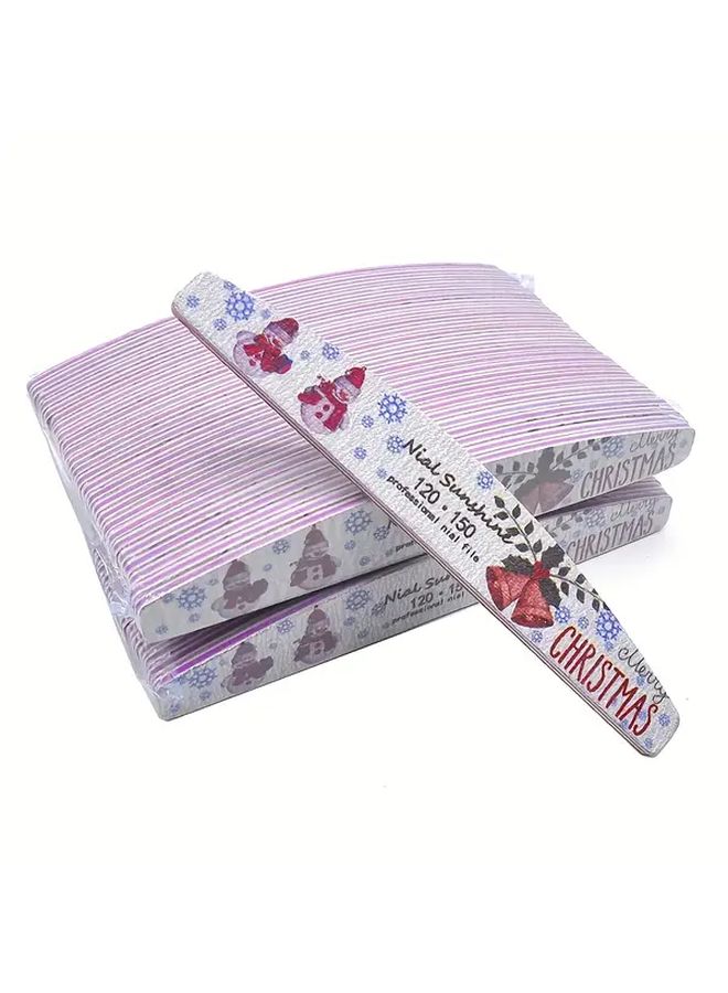 5 PCs 100 180 Grit Christmas Santa Claus Nail Files Manicure Set Salon Tools - Image 2