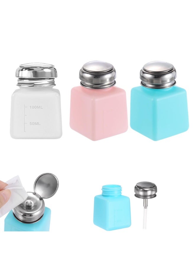 هيدفانا 3 قطع فارغة، زجاجة مضخة موزع سائل فارغة، مع غطاء من الفولاذ المقاوم للصدأ مانع للتسرب، 3 ألوان. - Image 1