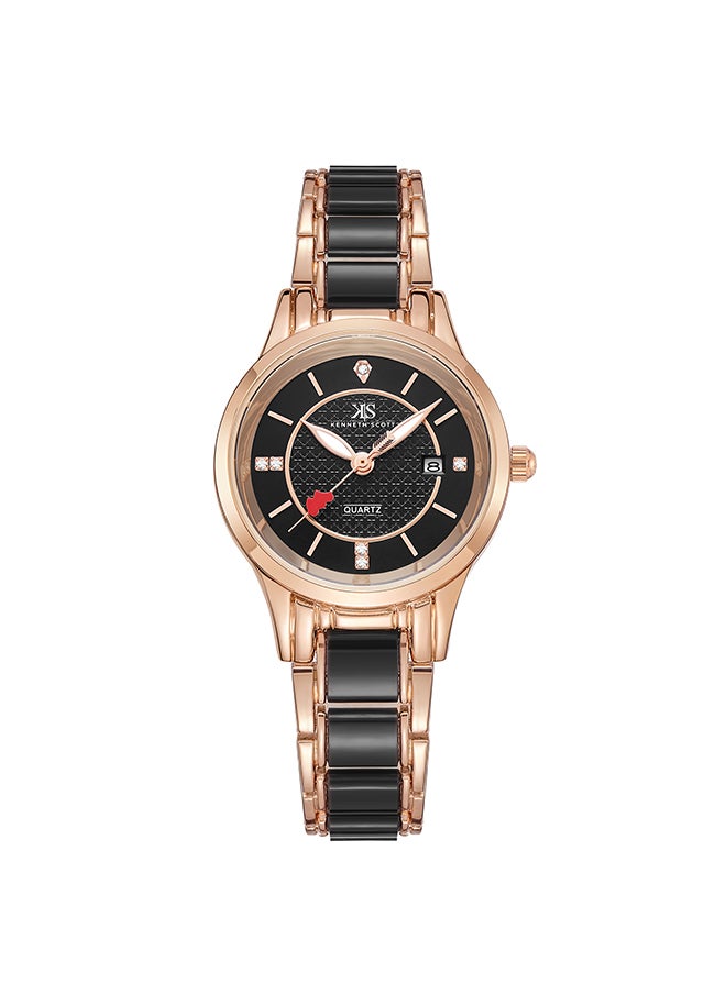 KENNETH SCOTT Women's Ceramic + Metal Analog Watch K23517-RCBB - 30 mm  - Image 1