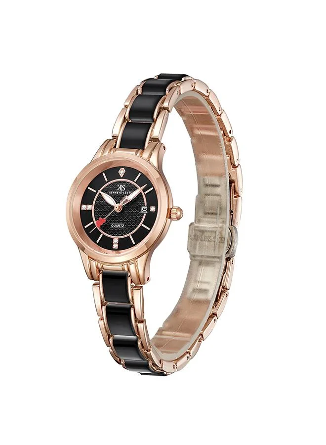 KENNETH SCOTT Women's Ceramic + Metal Analog Watch K23517-RCBB - 30 mm