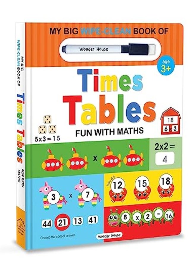 My Big Wipe And Clean Book Of Times Tables For Kids Fun With Maths by Wonder House Books Hardcover 