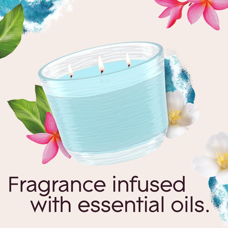 Glade Candle Aqua Waves, Fragrance Candle Infused with Essential Oils, Air Freshener Candle, 3-Wick Candle, 6.8 Oz, 3 Count - Image 3