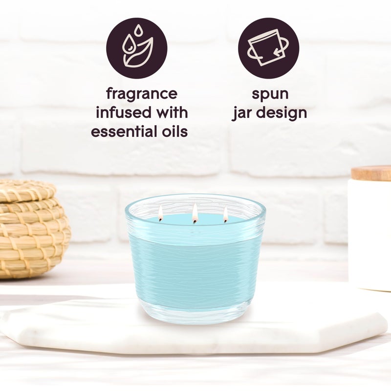 Glade Candle Aqua Waves, Fragrance Candle Infused with Essential Oils, Air Freshener Candle, 3-Wick Candle, 6.8 Oz, 3 Count - Image 5