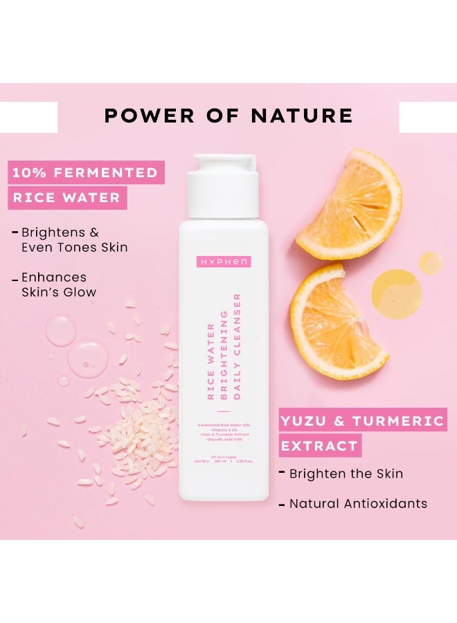 Hyphen 10% Rice Water Brightening Face Wash | Daily Face Cleanser for Women and Men | Brightens Skin | Removes Dirt & Impurities | Face Care, Gentle Facewash, Non-drying, Fragrance Free Formula | Skin Care Products | Suitable for All Skin Types - 100 ml - Image 5
