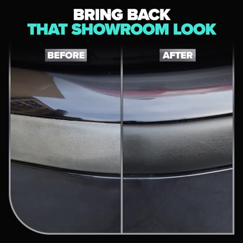 Carfidant Plastic Restorer for Cars – Refreshes Faded Plastic, Vinyl & Rubber Trim with Polish for Deep Shine – Protects Against UV & Dirt – Black Exterior & Interior Care for Detailing - 8.4 fl. Oz. - Image 2