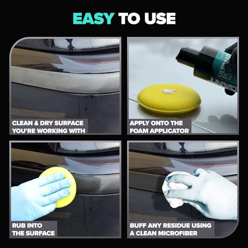 Carfidant Plastic Restorer for Cars – Refreshes Faded Plastic, Vinyl & Rubber Trim with Polish for Deep Shine – Protects Against UV & Dirt – Black Exterior & Interior Care for Detailing - 8.4 fl. Oz. - Image 5