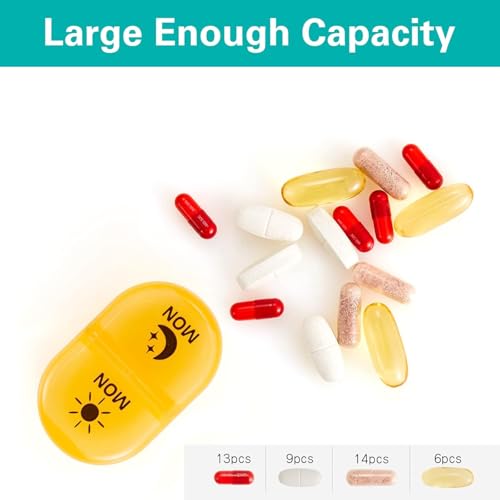INKULTURE Weekly Medicine Organizer Box 02 Times a Day, Daily Tablets Container Case Travel Pill Box For 07 days | Black And Multicolor | 01 Pcs - Image 4