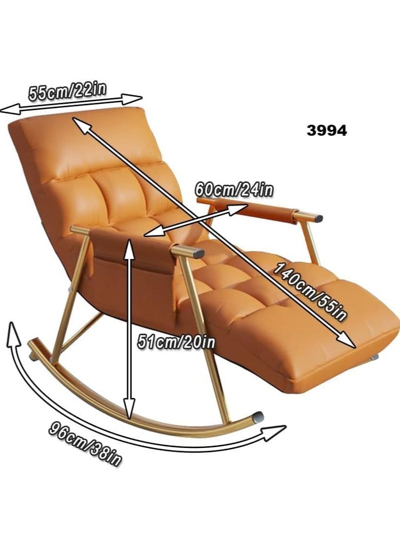 Generic - Lazy Back Rocking Chair, Leisure Soft Recliner, Height Adjustable, With Storage Bag and Leg Supporter, Lazy Sofa Rocking Chair, Reclining and Sleeping, for Balcony, Home - Image 1