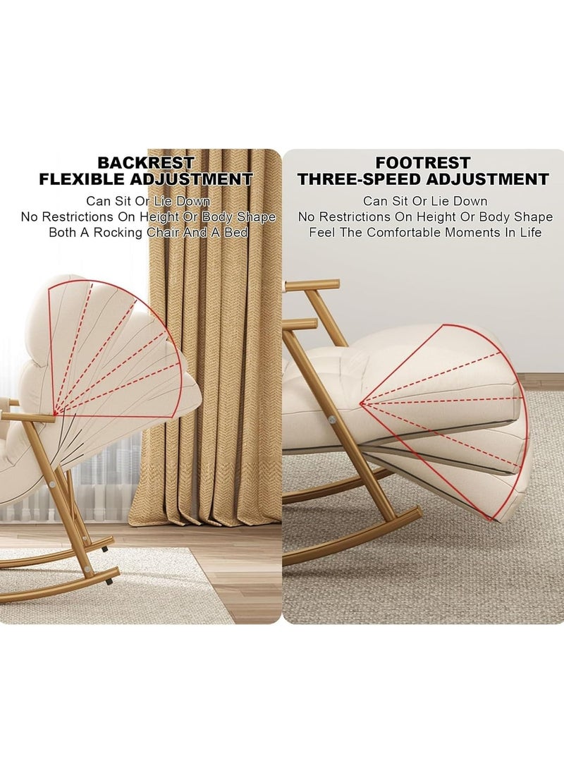 Generic - Lazy Back Rocking Chair, Leisure Soft Recliner, Height Adjustable, With Storage Bag and Leg Supporter, Lazy Sofa Rocking Chair, Reclining and Sleeping, for Balcony, Home - Image 1