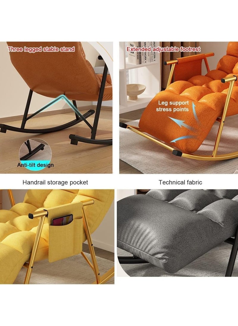 Generic - Lazy Back Rocking Chair, Leisure Soft Recliner, Height Adjustable, With Storage Bag and Leg Supporter, Lazy Sofa Rocking Chair, Reclining and Sleeping, for Balcony, Home - Image 1