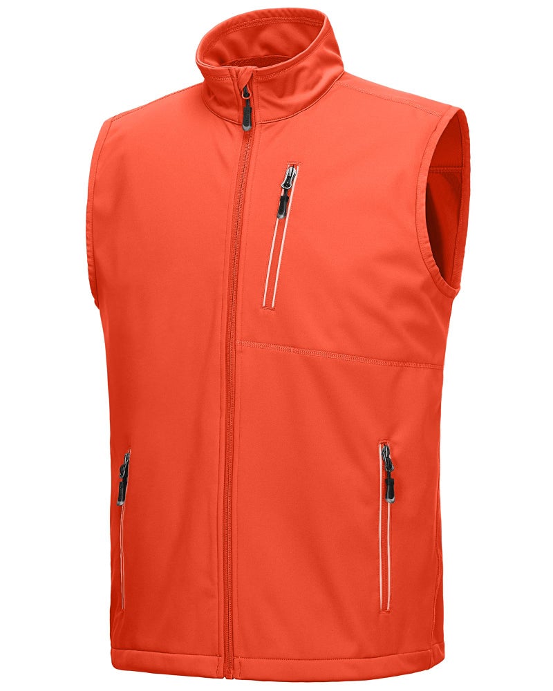 33,000ft Men's Windproof Lightweight Golf Vest Outerwear with Pockets, Softshell Sleeveless Jacket for Running Hiking Sports - Image 1