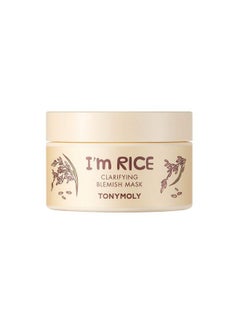 TONYMOLY TONYMOLY I'm Rice Clarifying Blemish Clay Mask - Detoxifies, Reduces Redness, Soothes Irritated Skin - Kaolin Clay and Fermented Rice - 100ml  - Image 1