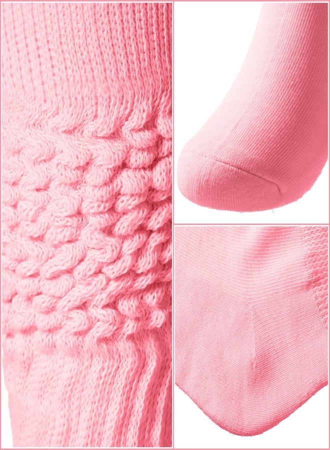 JaGely 6 Pairs Women's Long Slouch Socks - Soft Thick Stacked Scrunchie Socks Size 9-11, 6 Neon Colors Bulk(White, Black, Gray, Light Pink, Rose Red, Dark Purple) - Image 4