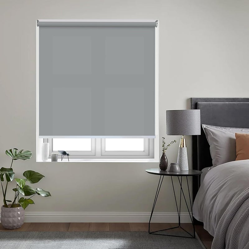 Colornest Roller Blinds for Windows 58 Inch W X 60 Inch L Light Filtering RollUp Shades Sun UV Protection for Home Office Grey Heavy Duty in 38 MM Pole - Image 1
