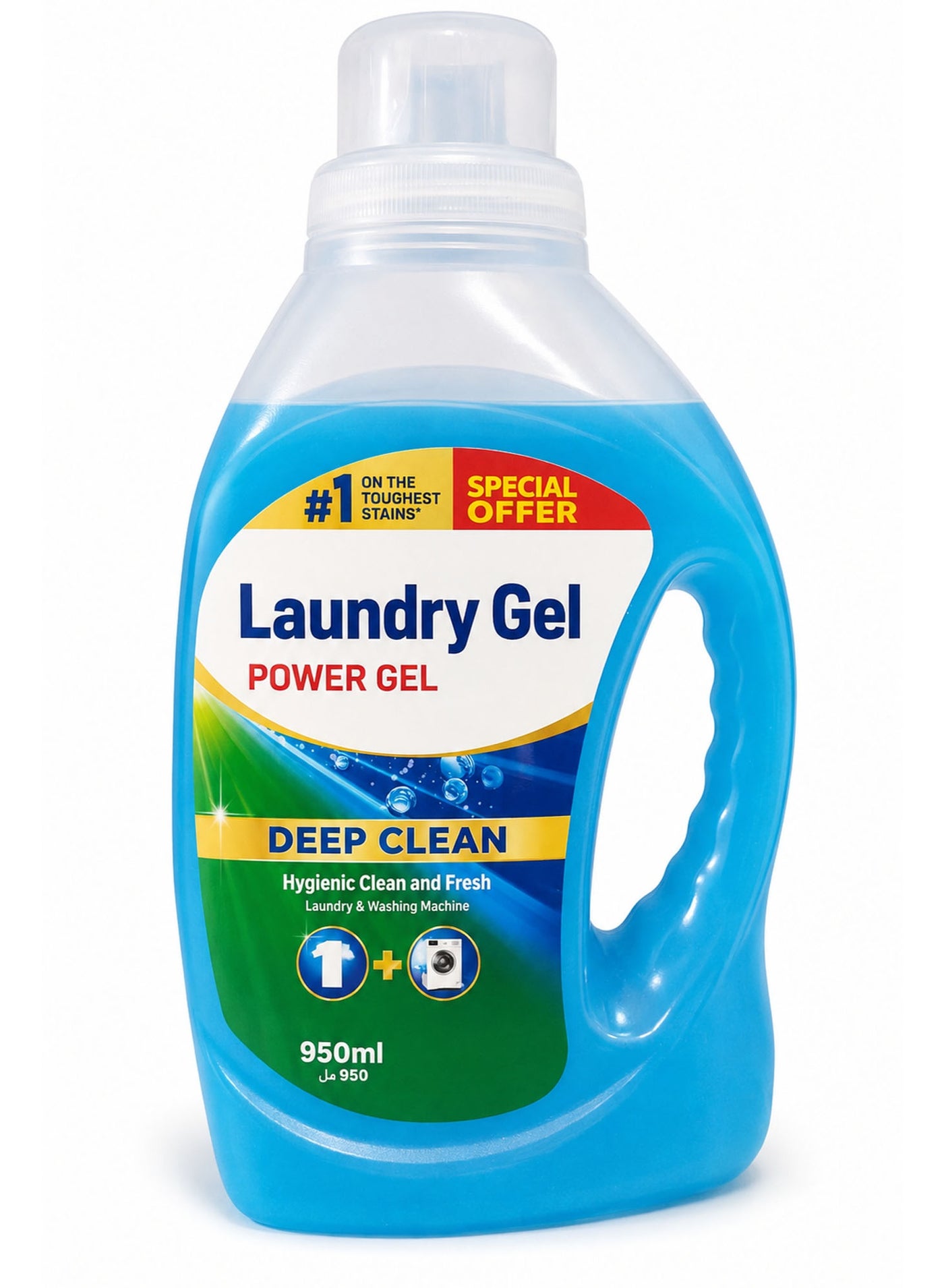 Power Gel Liquid Laundry Detergent 950ml – Deep Clean Technology, Powerful Stain Removal, Long-Lasting Fresh Fragrance, Fabric Care