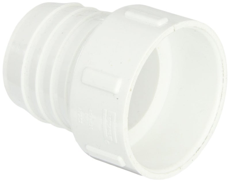 Spears Manufacturing Spears 474 Series PVC Pipe Fitting, Adapter, Schedule 40, White, 2"Barbed x 2" Socket  - Image 1