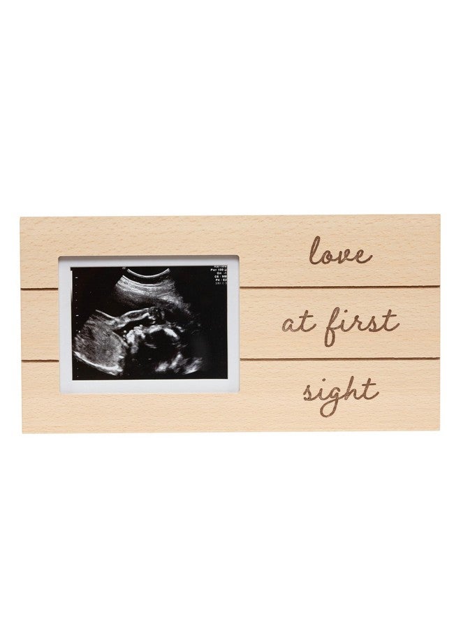 Pearhead Love At First Sight Wooden Sonogram Plaque Picture Frame, Ultrasound Pregnancy Announcement Frame, Ideal Nursery Decor and Gift for Mother's Day, Baby Shower, New And Expecting Mom - Image 1