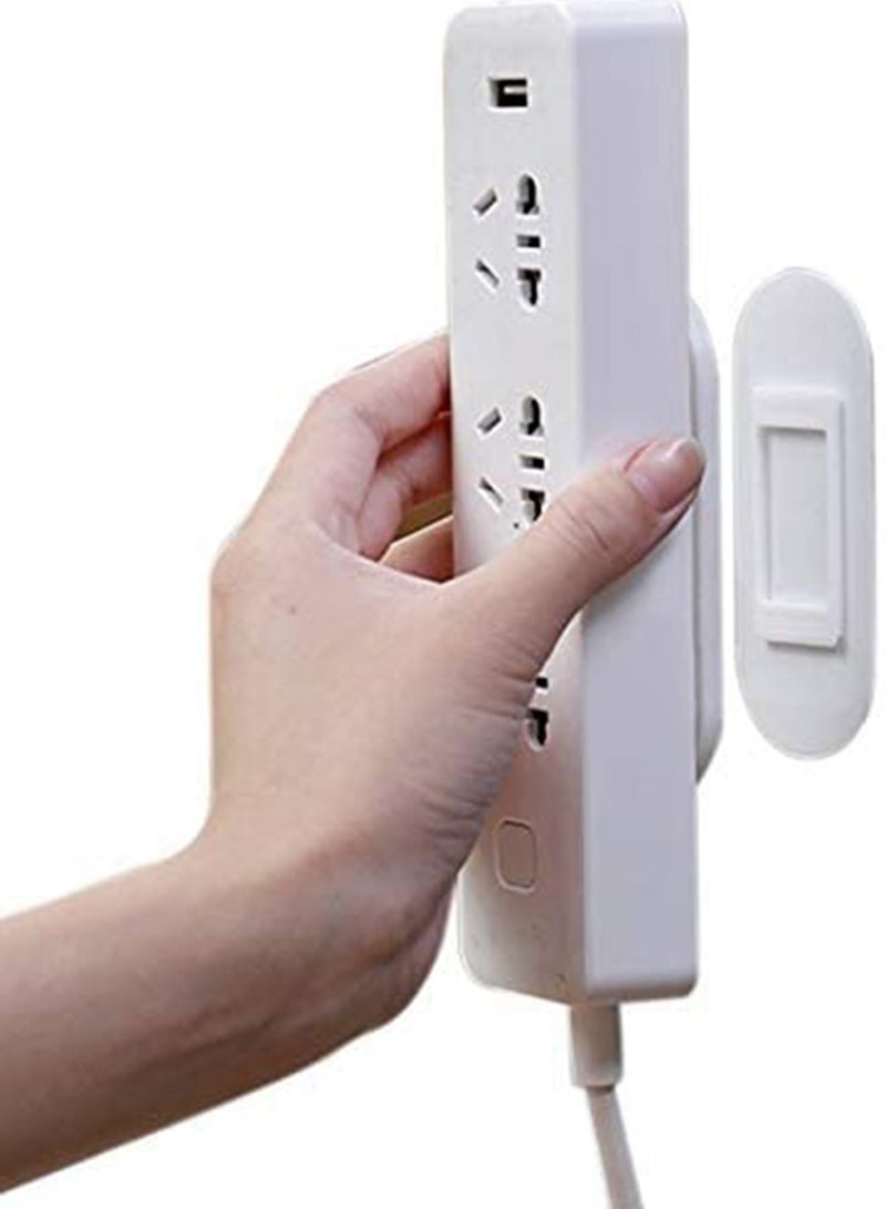 Suntown Self Adhesive Socket Holder, Sturdy, Seamless Punch-Free Plug Sticker Holder Wall Fixer Power Strip Holders Storage Shelf Stand Holder for Home Suitable for Smooth Surfaces - Image 1