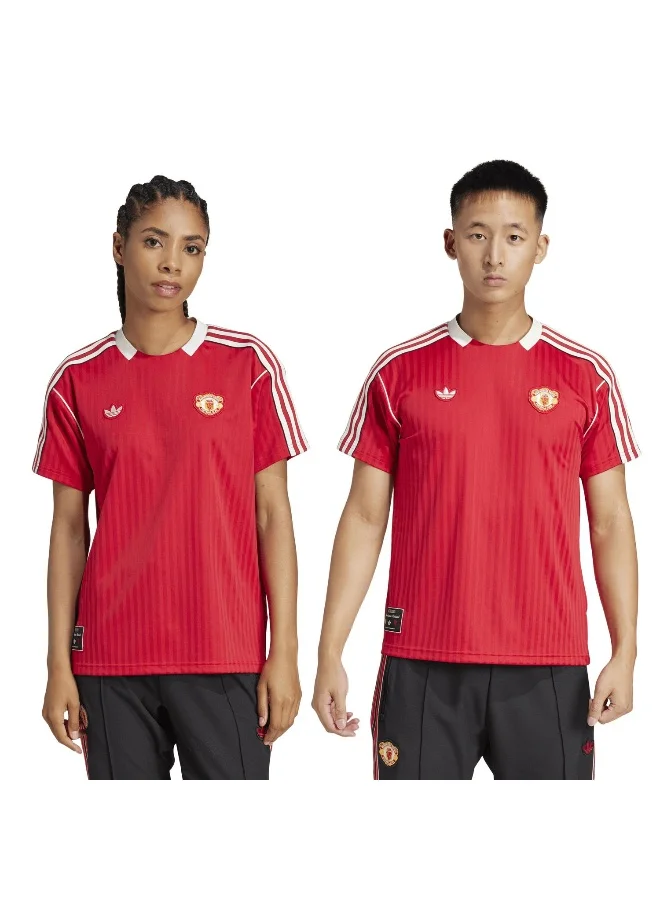 adidas قميص مانشستر يونايتد أيقونة أحمر للجنسين مقاس XS