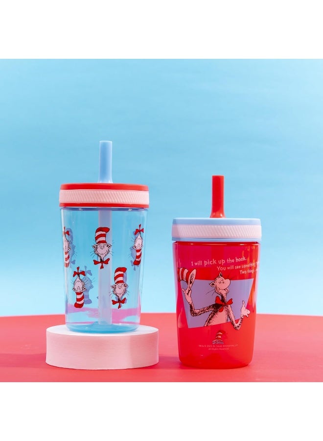 زاك ديزاينز Dr. Seuss Kelso Toddler Cups For Travel or At Home, 15oz 2-Pack Durable Plastic Sippy Cups With Leak-Proof Design - Image 2