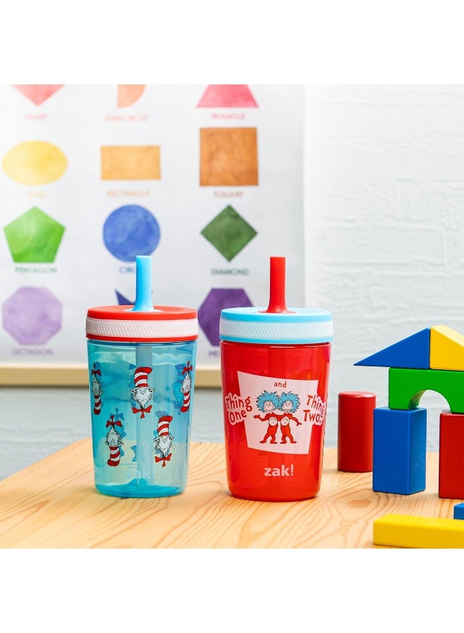 زاك ديزاينز Dr. Seuss Kelso Toddler Cups For Travel or At Home, 15oz 2-Pack Durable Plastic Sippy Cups With Leak-Proof Design - Image 3