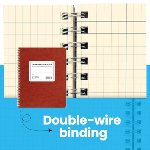 TOPS Computation Book, 11.75 x 9.5 Inches, Double Wire, 152 Numbered Pages, Quadrille Ruled, 76 Sheets, White, (35061), Composition - Image 5
