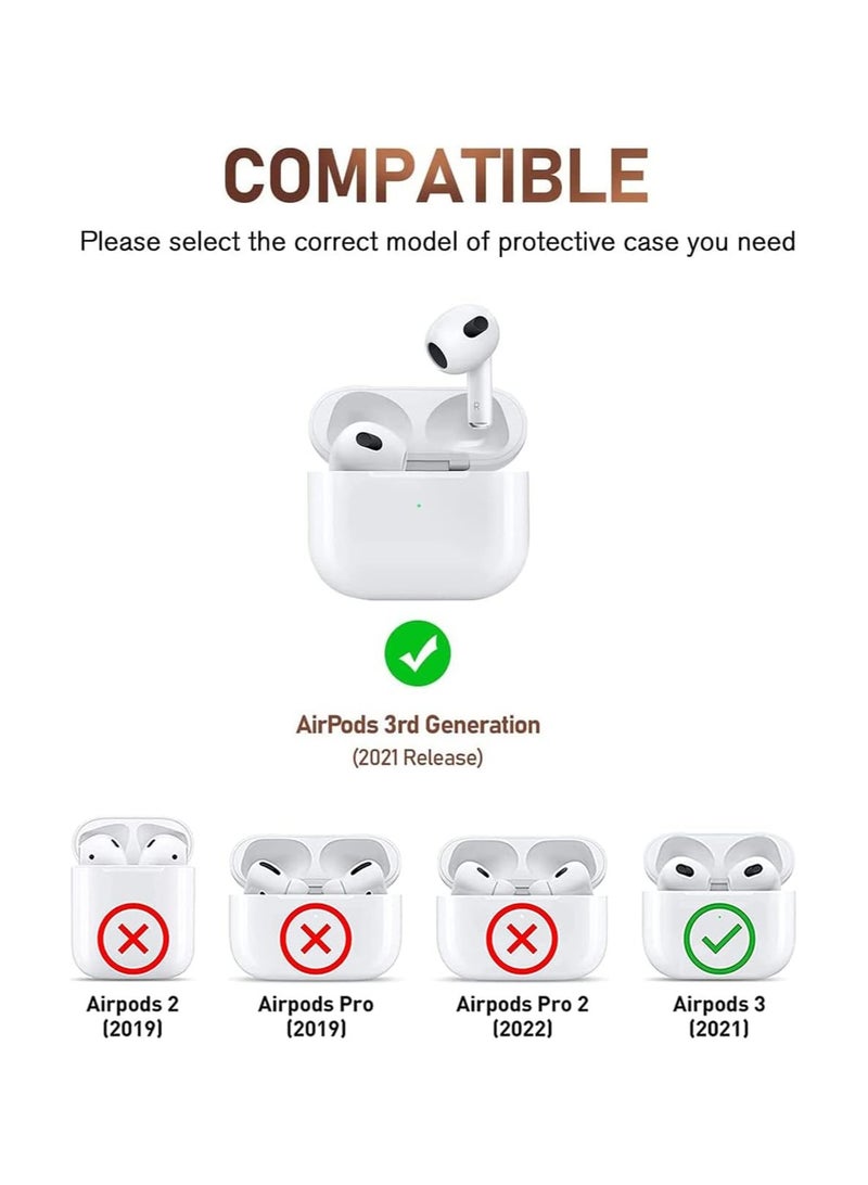 SYOSI Keychain Case for AirPods 3rd Gen (2021), Cute Clear Pink Floral Cover Protective Flower Earphone Case Soft Transparent TPU Case Transparent Flower Pattern Case for AirPods 3 Case Women Girl - Image 2