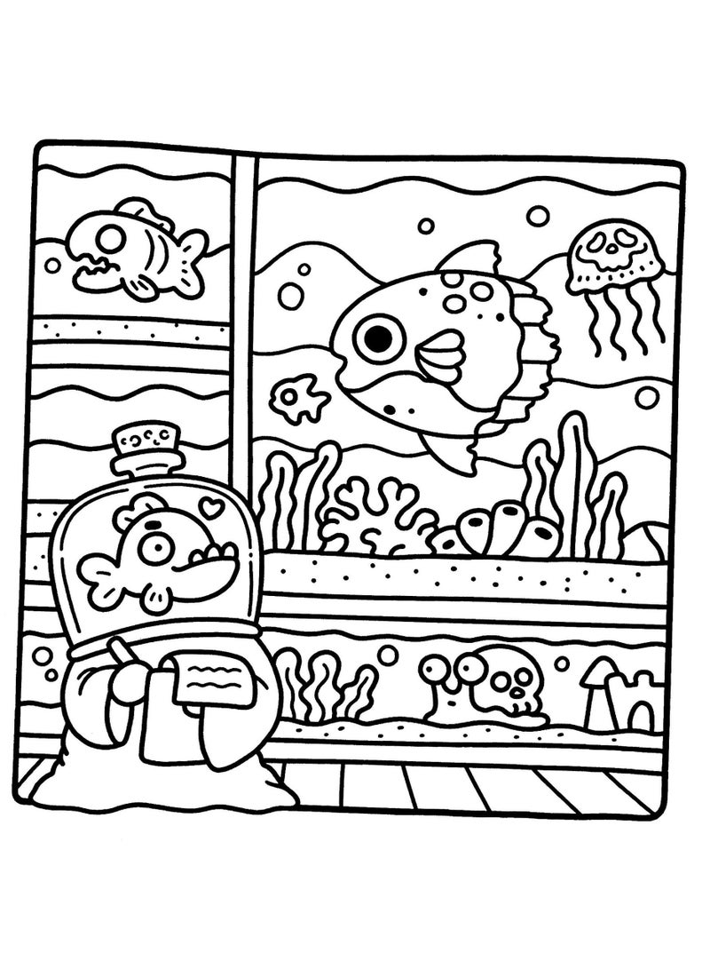 Spooky Cutie كتاب التلوين للبالغين والمراهقين مع مخلوقات مخيفة رائعة في لحظات صحية مريحة للاسترخاء - Image 3