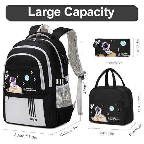 ACESAK Backpack for Boys - Boy Backpack Schoolbag for Boys Kids Teens Girls Elementary Middle School Bags, Waterproof Lightweight Kids Bookbag Backpacks Casual Daypack with Lunch Bag Set - Image 2