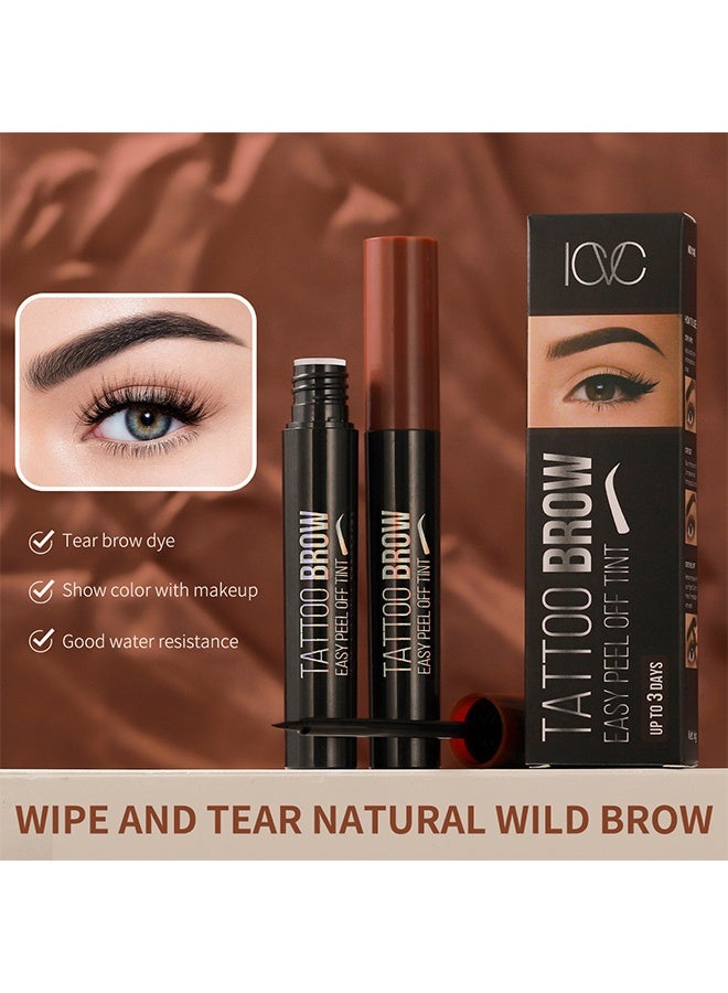 ICVC Tattoo Brow Easy Peel Off Tint,3 Days Peel Off Tint Tattoo Eyebrow Gel Enriched with Royal Jelly and Aloe Vera Waterproof and Smudge proof Peel Off Tint Natural Black #01 - Image 3