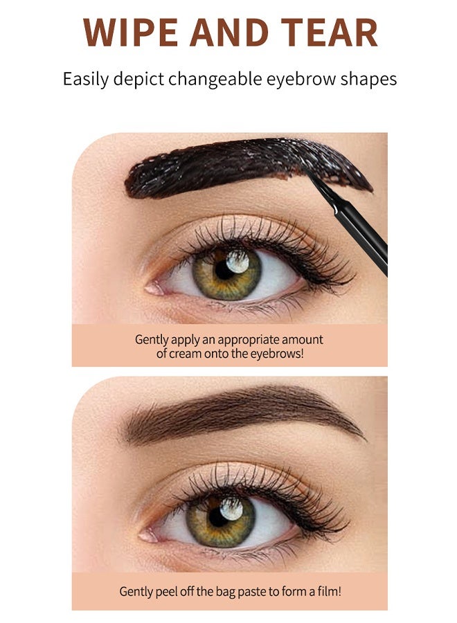 ICVC Tattoo Brow Easy Peel Off Tint,3 Days Peel Off Tint Tattoo Eyebrow Gel Enriched with Royal Jelly and Aloe Vera Waterproof and Smudge proof Peel Off Tint Natural Black #01 - Image 5