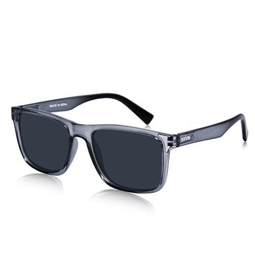 Dervin UV Protected Polarized Square Sunglasses for Men and Women (Grey) - Image 1