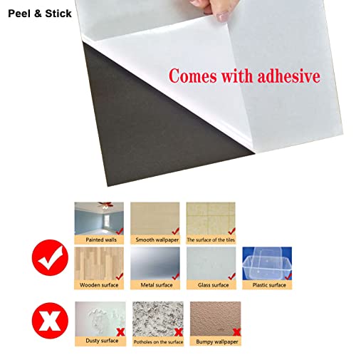 XUANINY 10-Piece Self-Adhesive Metal Backsplash, Peel and Stick Tile for Kitchen Brushed Aluminium Surface backsplash (11.73"x11.73",10) (Black+ Gray) - Image 5