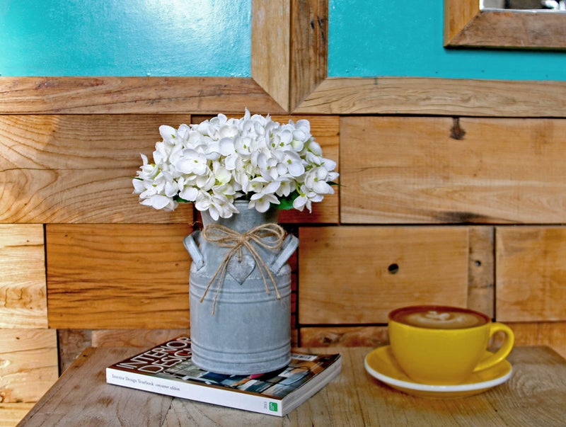 Venalys Vintage Galvanized Milk Can, Farmhouse Decorative Flower Vase, Rustic French Country Metal Jug for Home Decor,7.2'' Hâ€¦ - Image 3