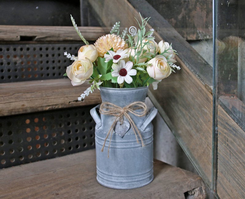 Venalys Vintage Galvanized Milk Can, Farmhouse Decorative Flower Vase, Rustic French Country Metal Jug for Home Decor,7.2'' Hâ€¦ - Image 4
