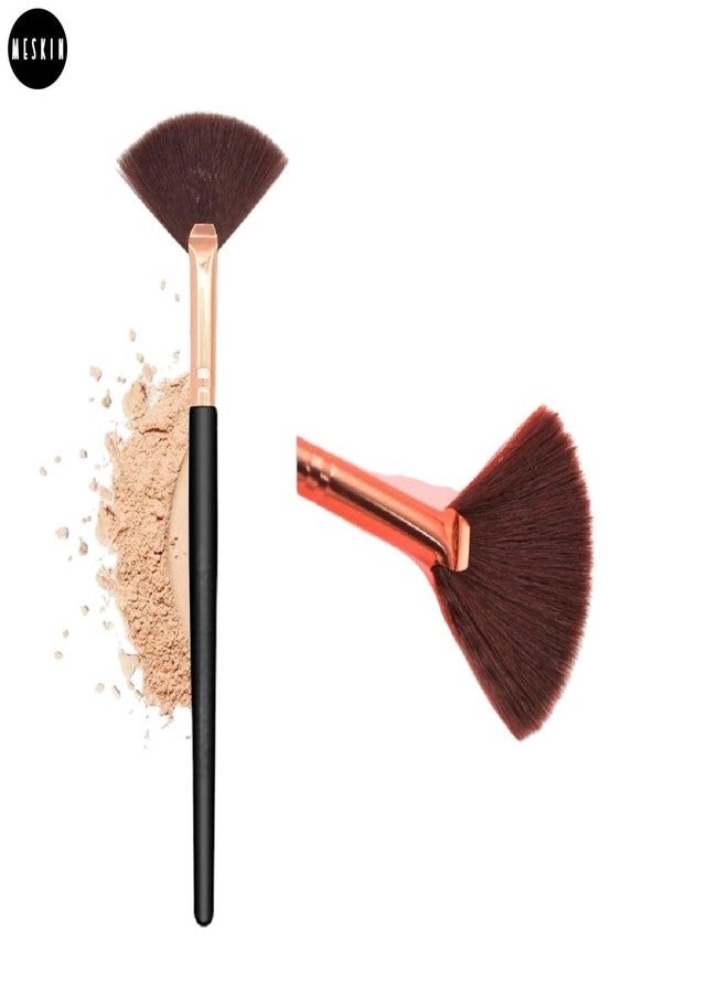 MESKIN Small Fan-Shaped Makeup Brush for Highlighter Contour Blush | Precision Face Makeup Brush for Powder Cream Liquid | Professional Beauty Tool (Pack of 1) - Image 4