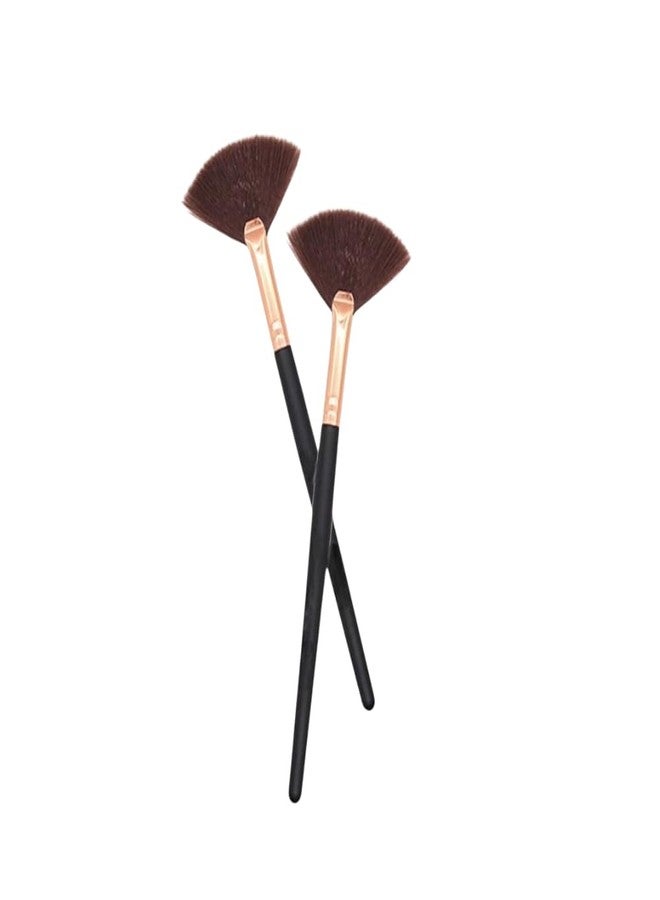 MESKIN Small Fan-Shaped Makeup Brush for Highlighter Contour Blush | Precision Face Makeup Brush for Powder Cream Liquid | Professional Beauty Tool (Pack of 1) - Image 1
