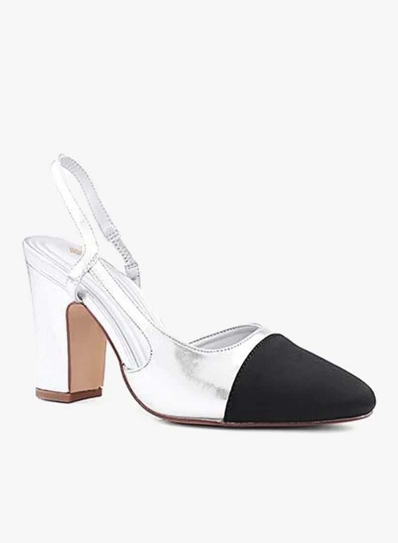 كابلي أحذية نسائية بكعب عريض وحزام خلفي