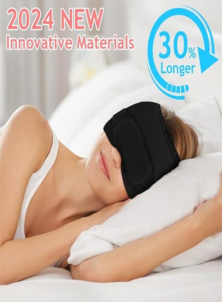 2-in-1 Headache Relief Hat with Hot and Cold Therapy - Black Set (Migraine Hat and Cooling Gel Relief Sleep Mask for Stress, Pressure, Puffy Eyes Pain Relief) - Image 4