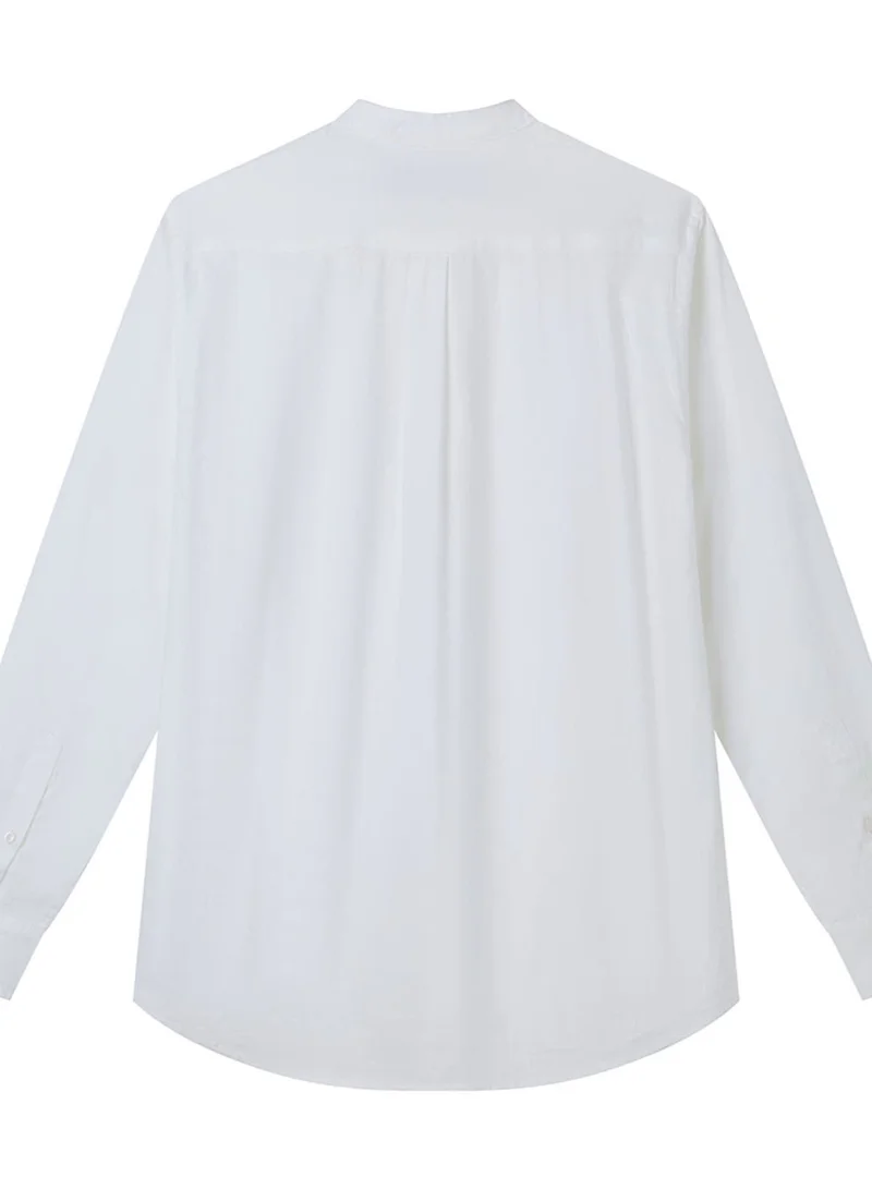 GIORDANO  Men's Linen Cotton Band Collar Shirt for Men | Best Price UAE