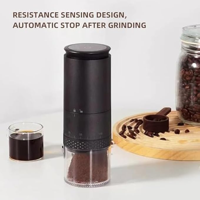 NALACAL Electric Conical Burr Coffee Grinder Rechargeable Small Bean  With 38 Adjustable Grind Settings Compact Cordless Travel Grinder For EspressoCold BrewPour OverFrench Press Black - Image 5
