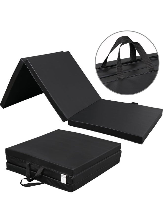 L&E Foldable Gymnastics Gym Exercise Aerobics Mat,PU Leather Tumbling Mat with Hook & Loop Fastener for Stretching Yoga Cheerleading Martial Arts-Versatile Fitness Mat for Home - Image 4