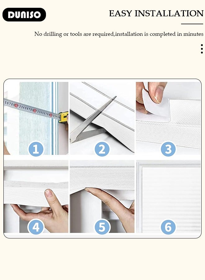 Temporary Paper Blinds for Windows, No Drilling Self Adhesive Blackout Curtains, Easy to Cut Pleated Window Blinds Cordless for Indoor Windows, Waterproof Window Shades for Bedroom, Kithen, Bathroom and Office